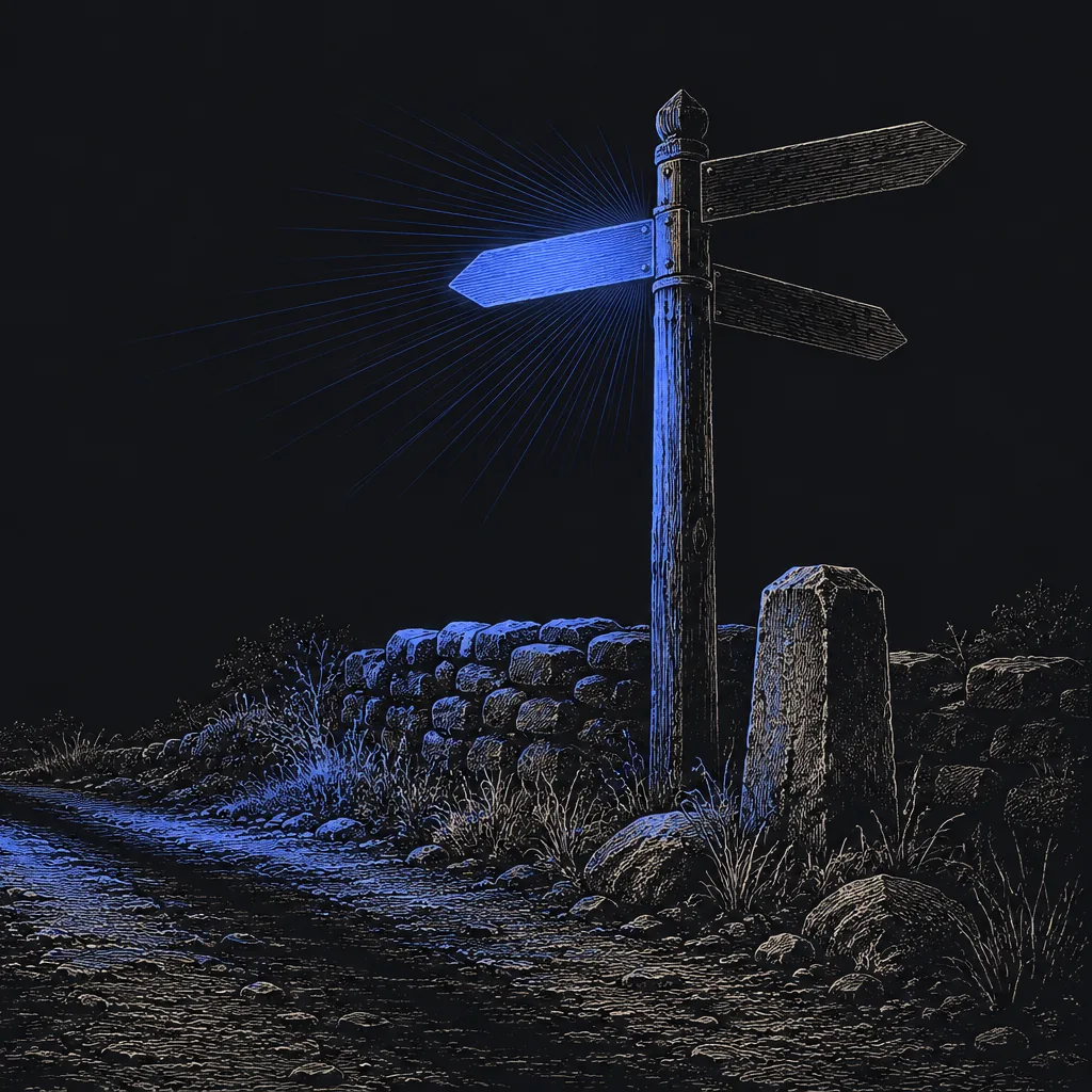 A signpost guiding visitors toward a destination.